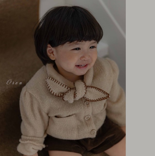 【取寄】oren｜manon knit ribbon cardigan｜マノンニットリボンカーディガン｜S-XL｜baby&kids｜26 autumn