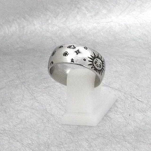 送料無料！オリジナルメッセージ可！肉厚甲丸シルバー925製リング！