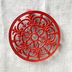 鍋敷　アイアントリベット　赤い大きな鍋敷　鉄製　フランス雑貨　 12KWcp15