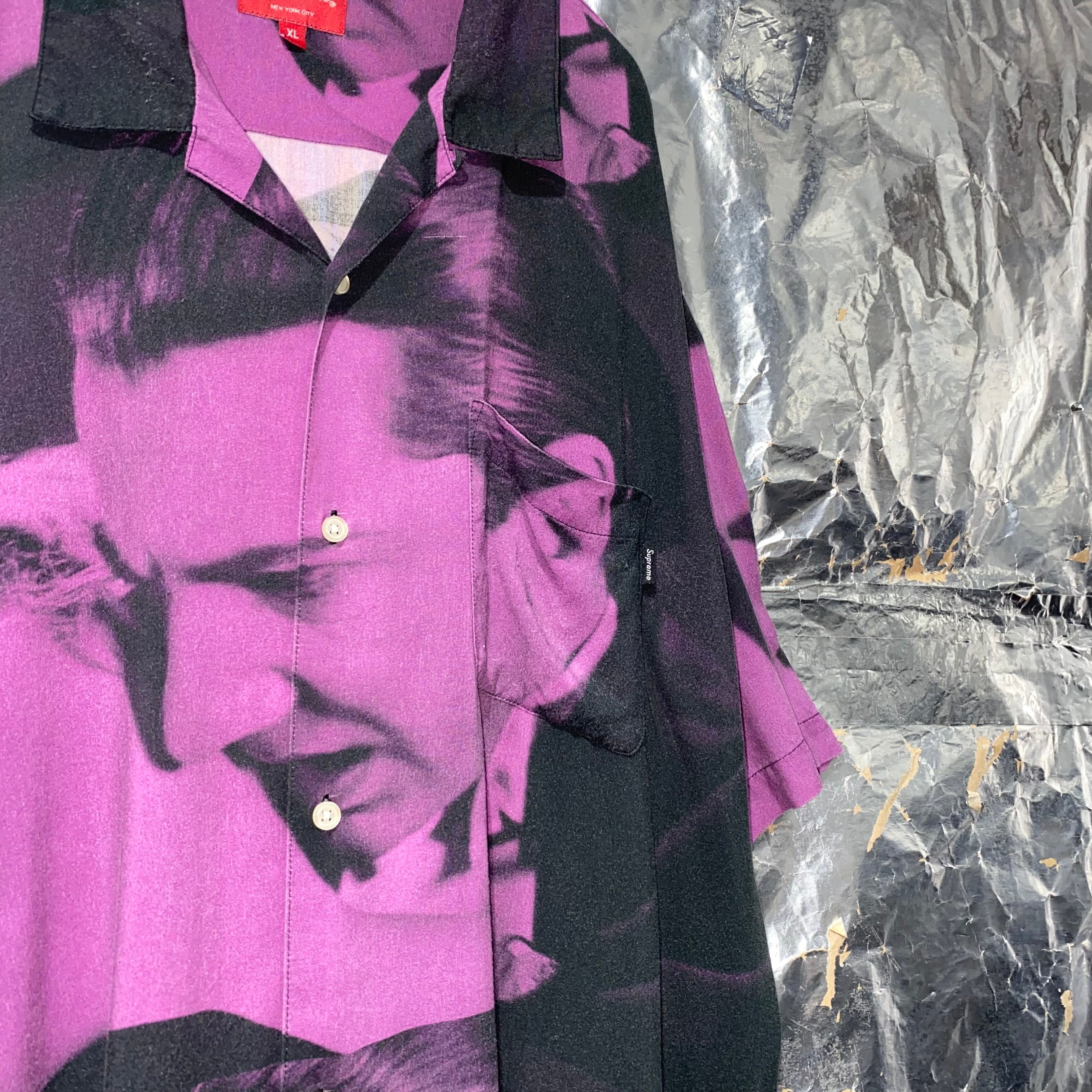 紫 M Bela Lugosi Rayon S/S Shirt 半袖シャツ