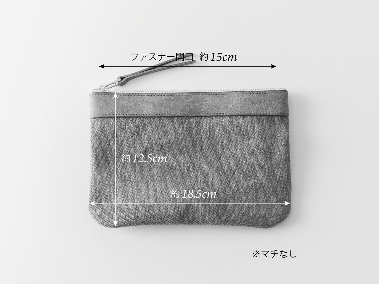 革とコットンジュートのポーチS タンベージュ