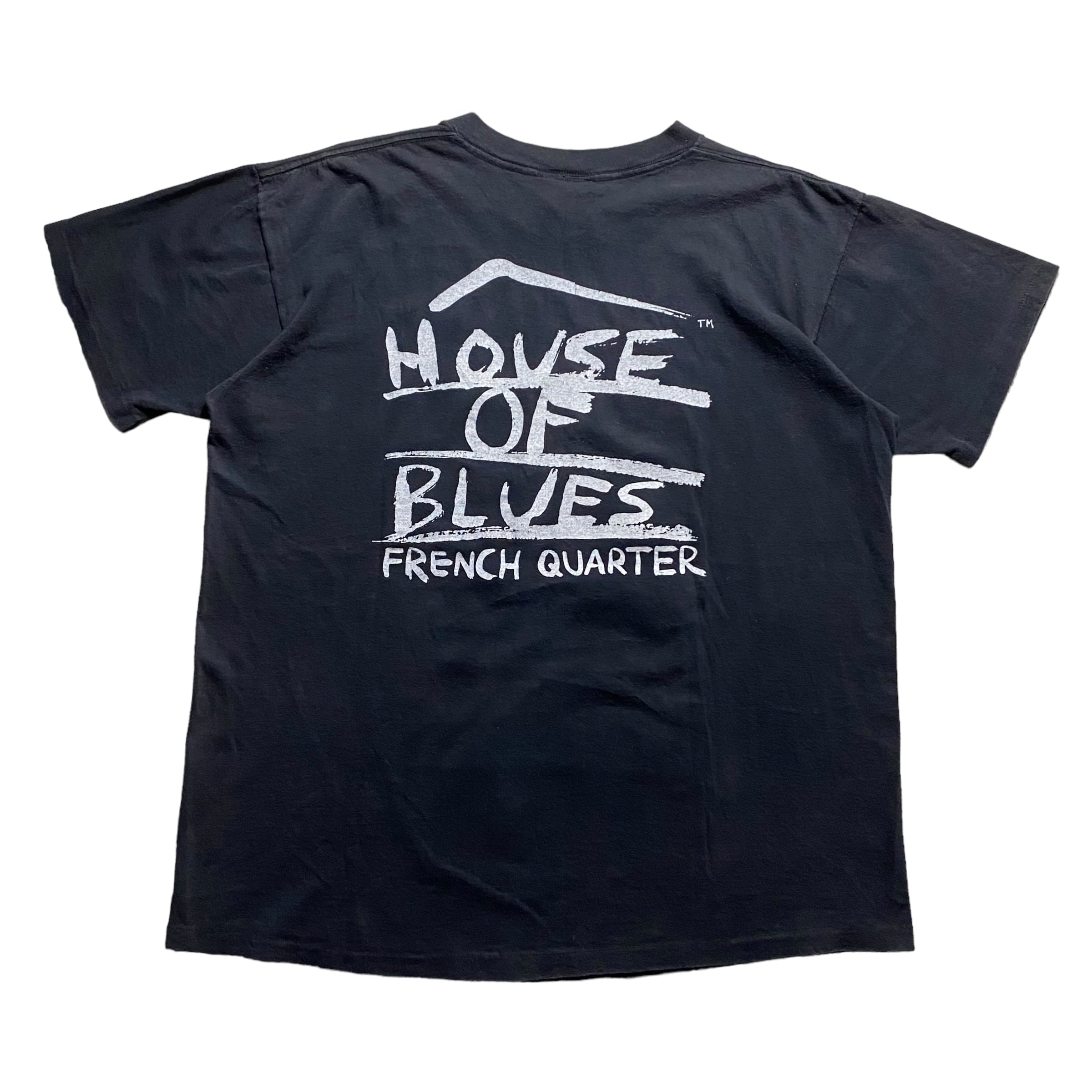 vintage 1990's HOUSE OF BLUES print tee “devil fishing”