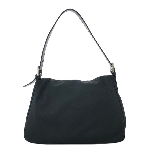 FENDI フェンディ  FF金具 ナイロン レザー マンマバケット ショルダーバッグ ブラック vintage ヴィンテージ オールド 22vw8e