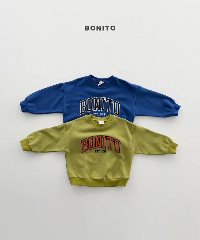 bonito patch embroidery sweatshirt【BONITO】※9月中旬発送予定