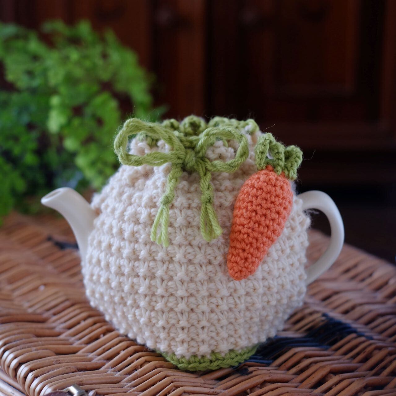 《手編みティーコージー》キャロット