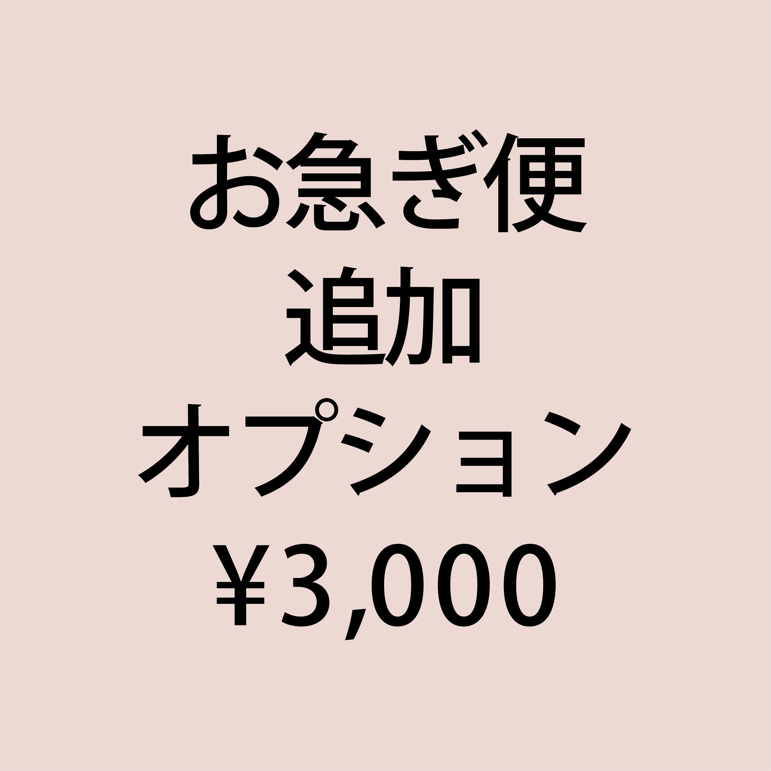 追加オプション ｜ お急ぎ便 ￥3,000 | PALE Design