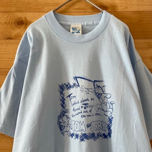 【FRUIT OF THE LOOM】トムとジェリー Tシャツ イラスト TOM and JERRY アニメ L US古着 アメリカ古着