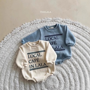 【秋作】韓国風英字柄ロンパース