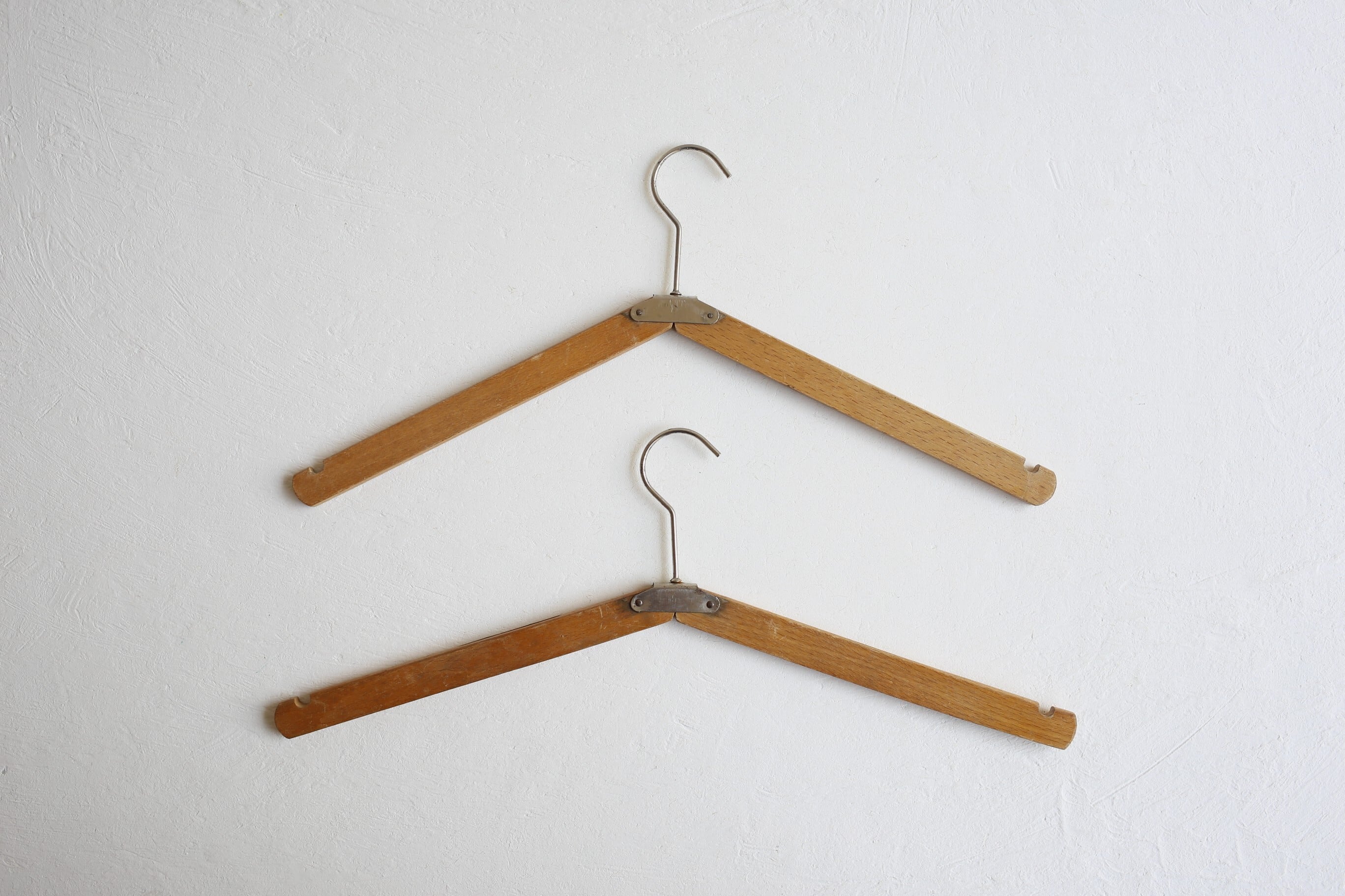 フランス アンティーク ヴィンテージ 木製 折り畳み ハンガー N-05903