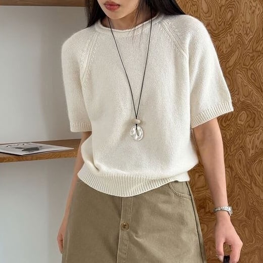 short sleeve knit pullover 14660