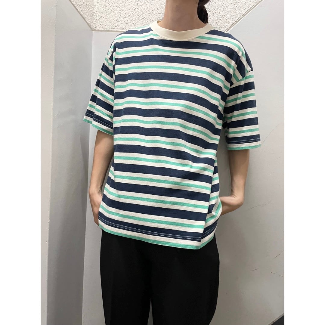 90s anchor blue マルチボーダーTシャツ ボックス L相当 e343c320cb60b54cf5ea5f32a3bdb6