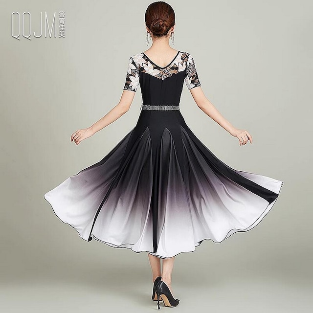 グラデーション カラーデザイン レーススリーブドレス ds00662