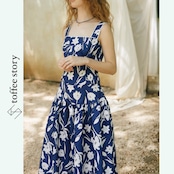夢見る夏の日に:白花ノースリーブワンピース《XU0255》