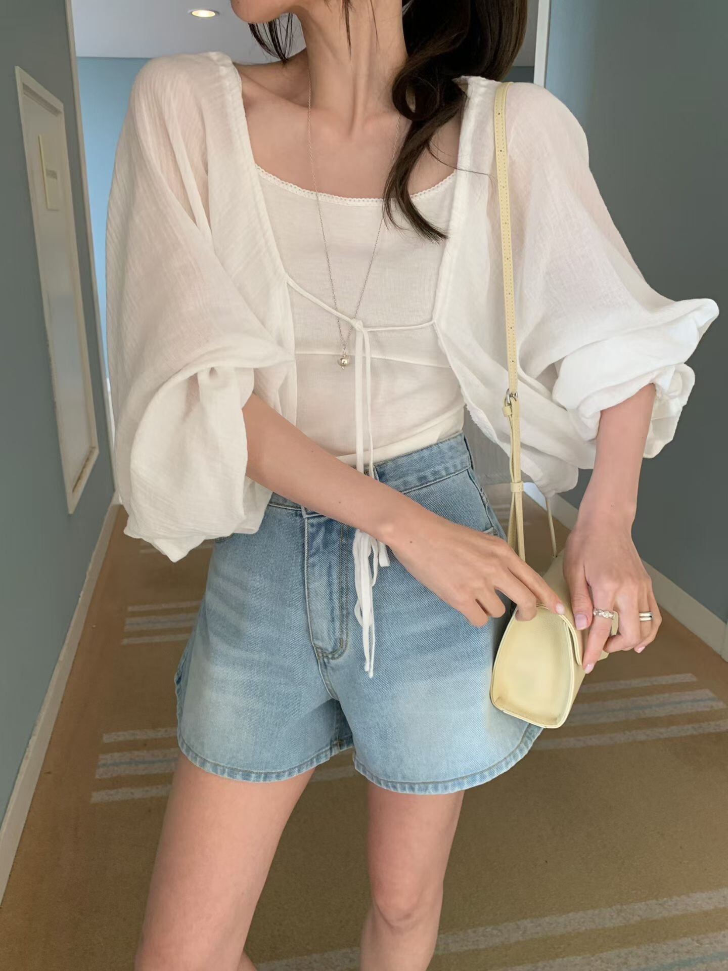 (予約)mellounge / Pure Bolero Blouse