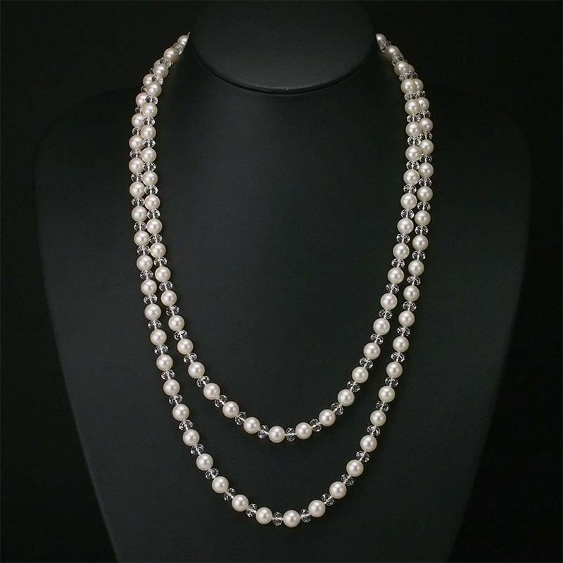 タサキ TASAKI パールヴァリエ クリスタル 約7.0mm～7.5mm ロング