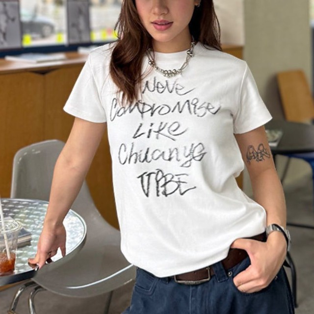 lettering logo short-sleeve tee　レタリングロゴ半袖ティー　J2071
