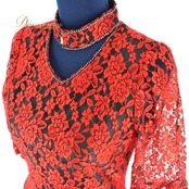 社交ダンス 衣装 スタンダード トップス レッスンウェア レディース オールシーズン 赤 黒 ブラック系 レッド系 花柄 ラインストーン COPIA シック デザイン おしゃれ 動きやすい ストレッチ 夏用 秋用 冬用 フォーマル プロフェッショナル ダンスシューズ コーディネート ステージ衣装 演出用 体型カバー かわいい おすすめ 人気