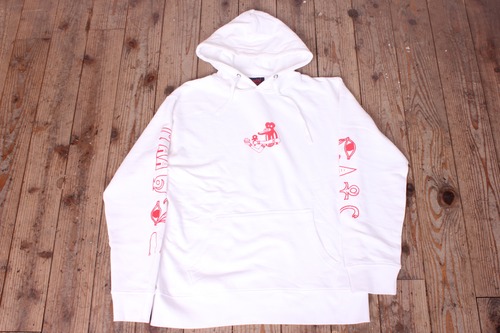 WALL PAINTING HOODIE WHITE/RED