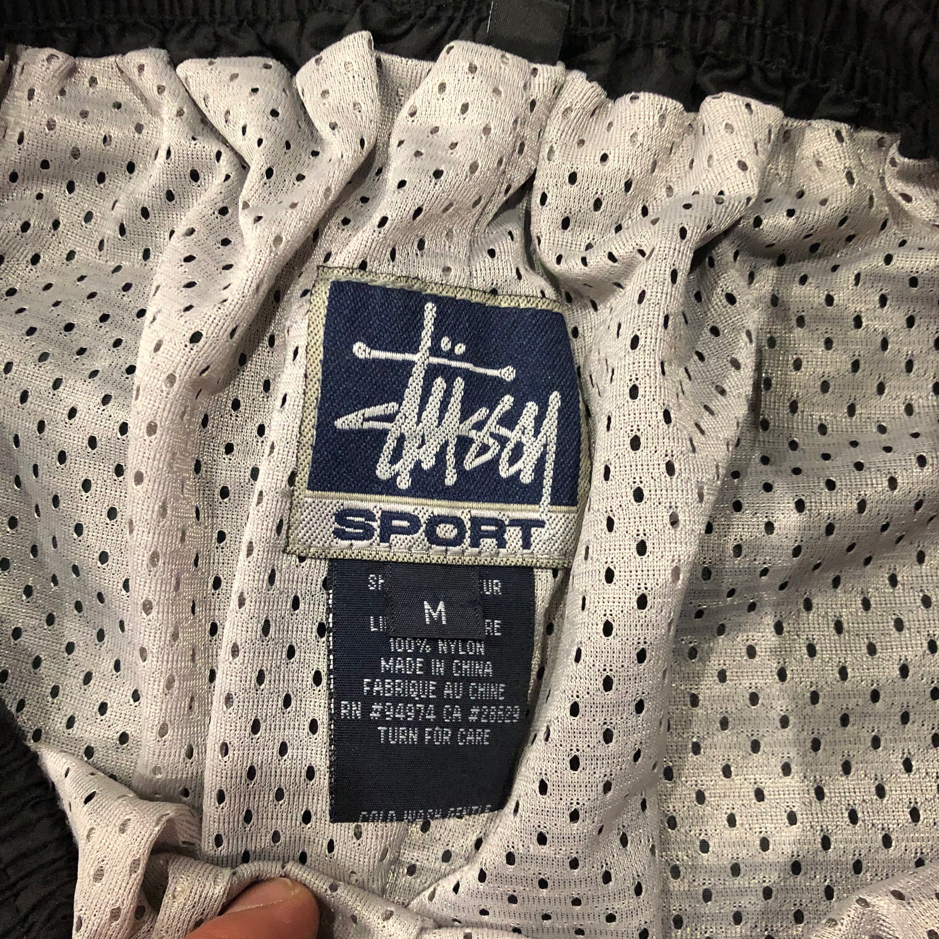 90s Stussy Sport reflector line nylon pant | What