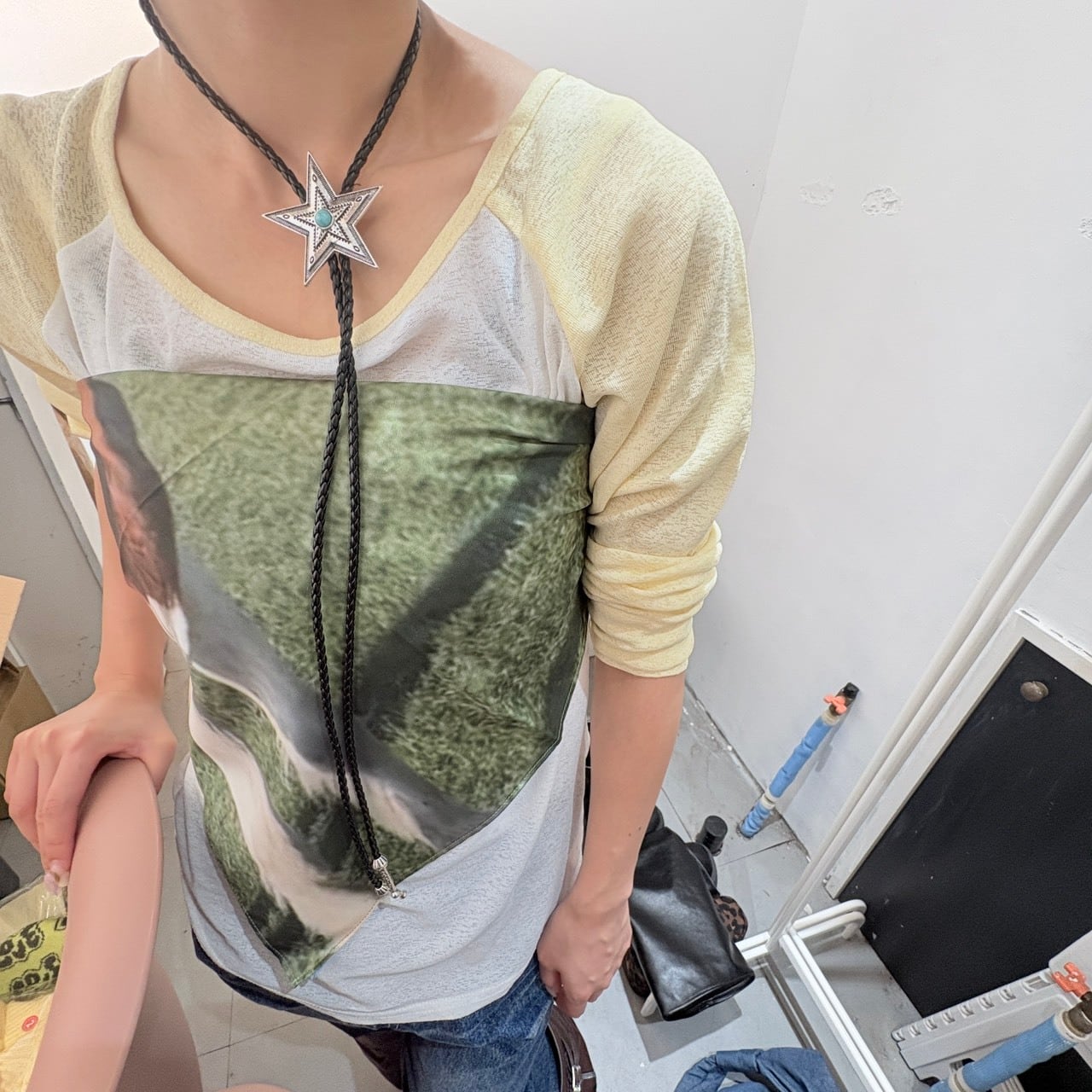 シアー伸縮ラグランロングTEE_LN03839