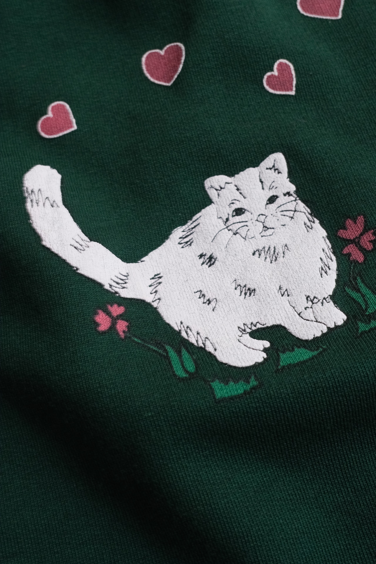 Cat & heart print sweatshirt