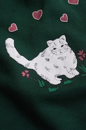 Cat & heart print sweatshirt