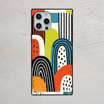 受注生産 iPhoneケース アーチと丸のレトロポップ柄｜レトロポップ PABS032B