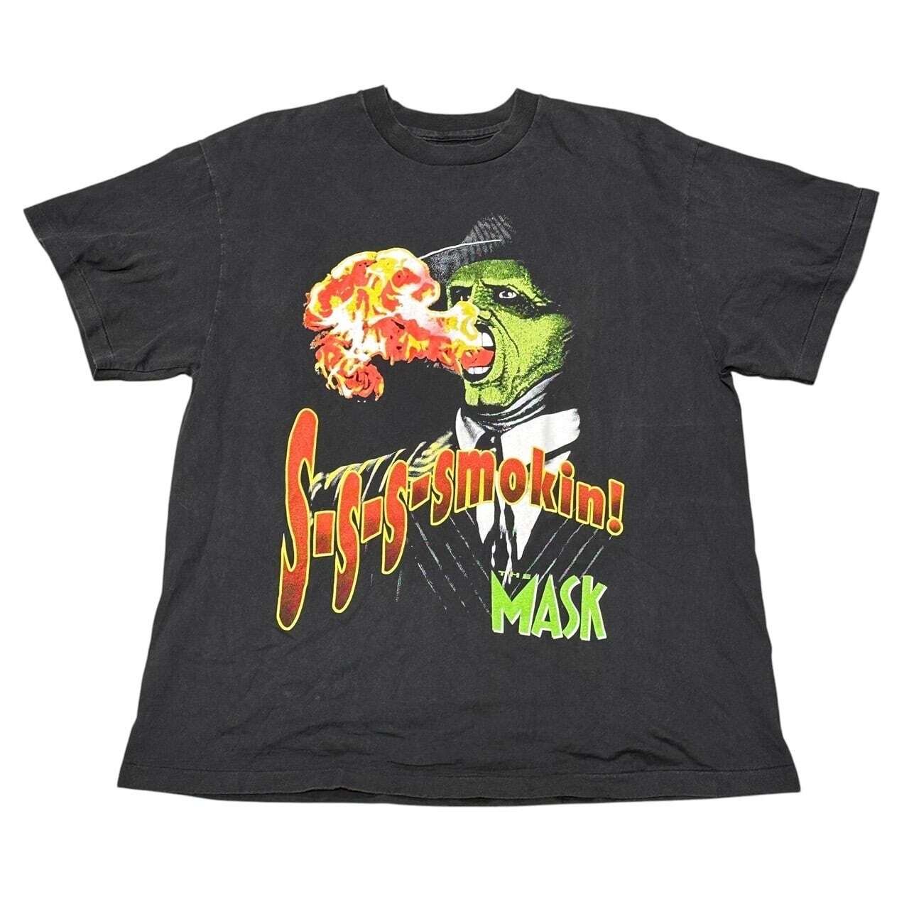 THE MASK マスクムービーT映画Tシャツビンテージ 古着 90年代　レア THE MASK マスク ヴィンテージ Tシャツ ムービー 映画 90s L - メルカリ