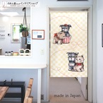 【受注生産】 のれん 犬猫_リボン  幅85ｘ丈150cm
