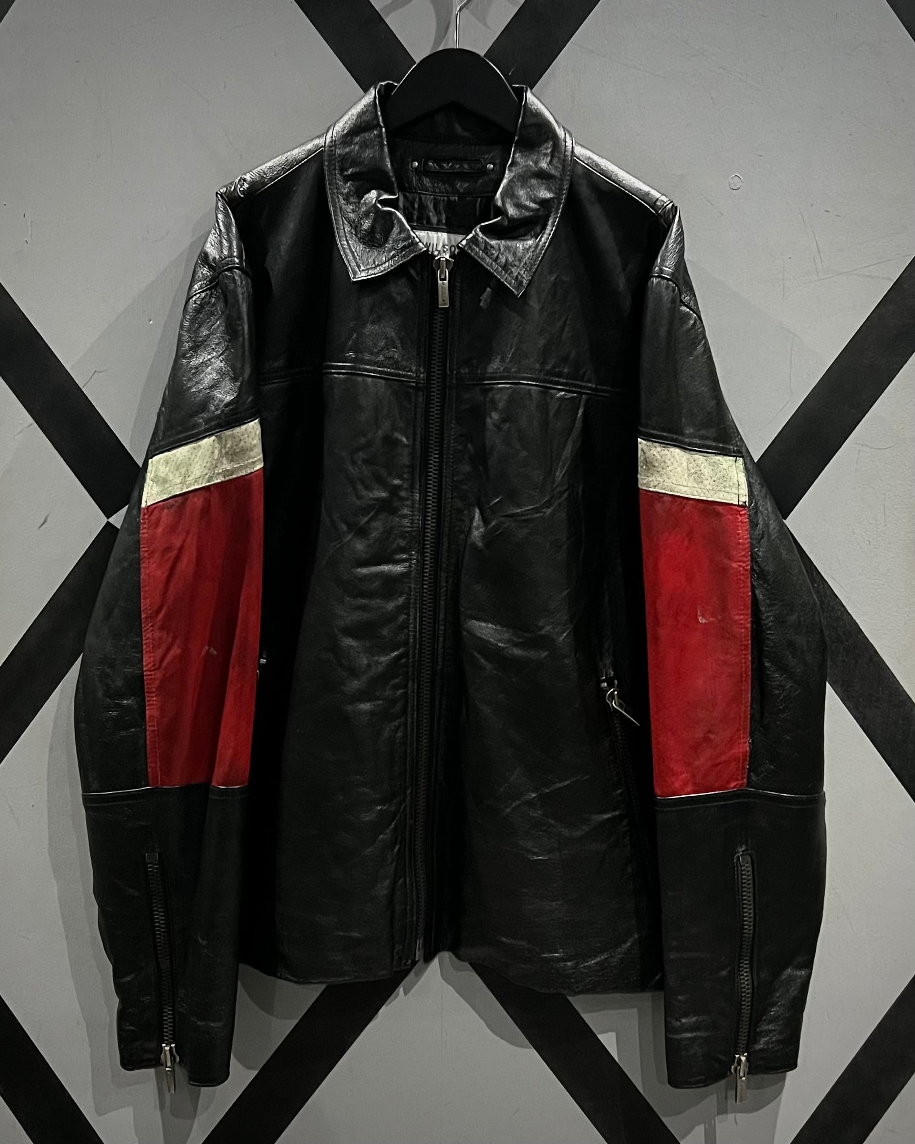 X VINTAGE】“WILSONS” Punching Leather Switching Vintage Leather