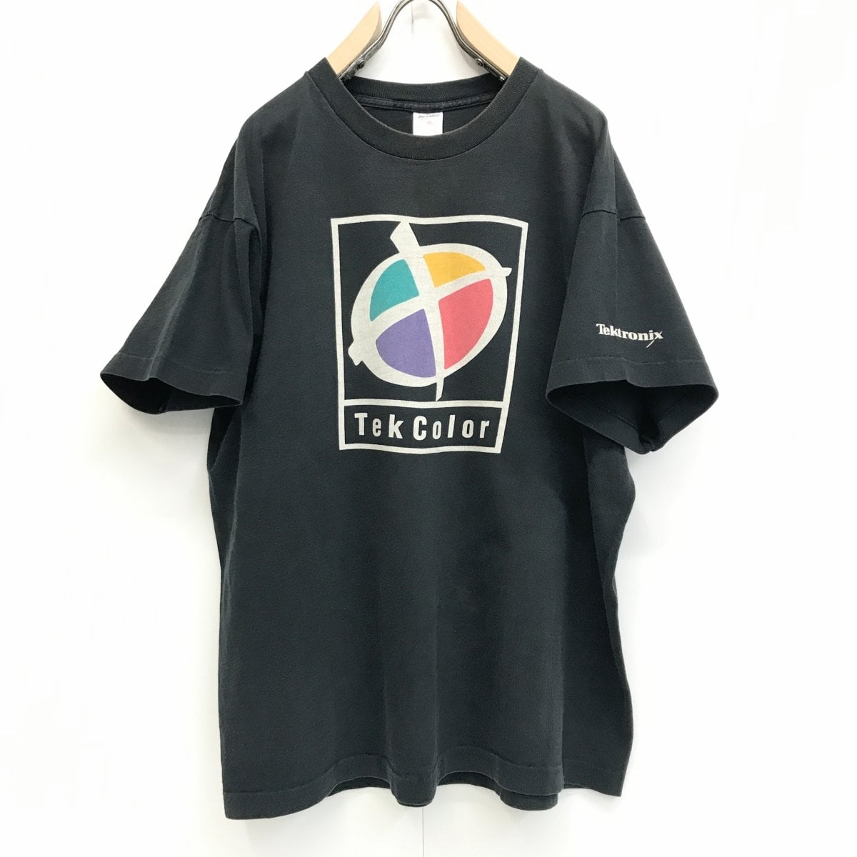 90年代 USA製 TEKTRONIX TEK COLOR 企業ロゴTシャツ ブラック XXL