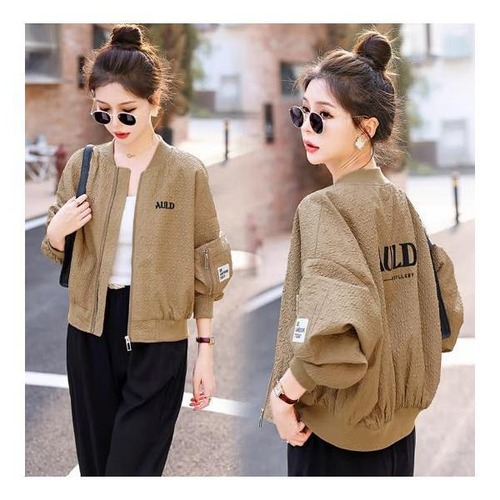 レディース アウター ジャケット 秋の新作 春秋 韓国風 カジュアル ゆったり レディース 小さめ ショート コート ウインドブレーカー ファスナー S〜XL