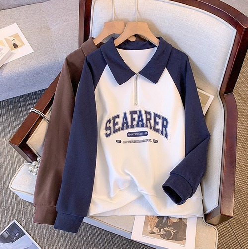 【大きいサイズL-4XL】【秋冬新作】ファッショントップス♪ブルー/カーキ2色展開◆#schmnf-214817