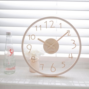 glass wood clock 2colors / ガラス ウッド ウォールクロック 木とガラスの時計 壁掛け時計 置き時計 韓国雑貨