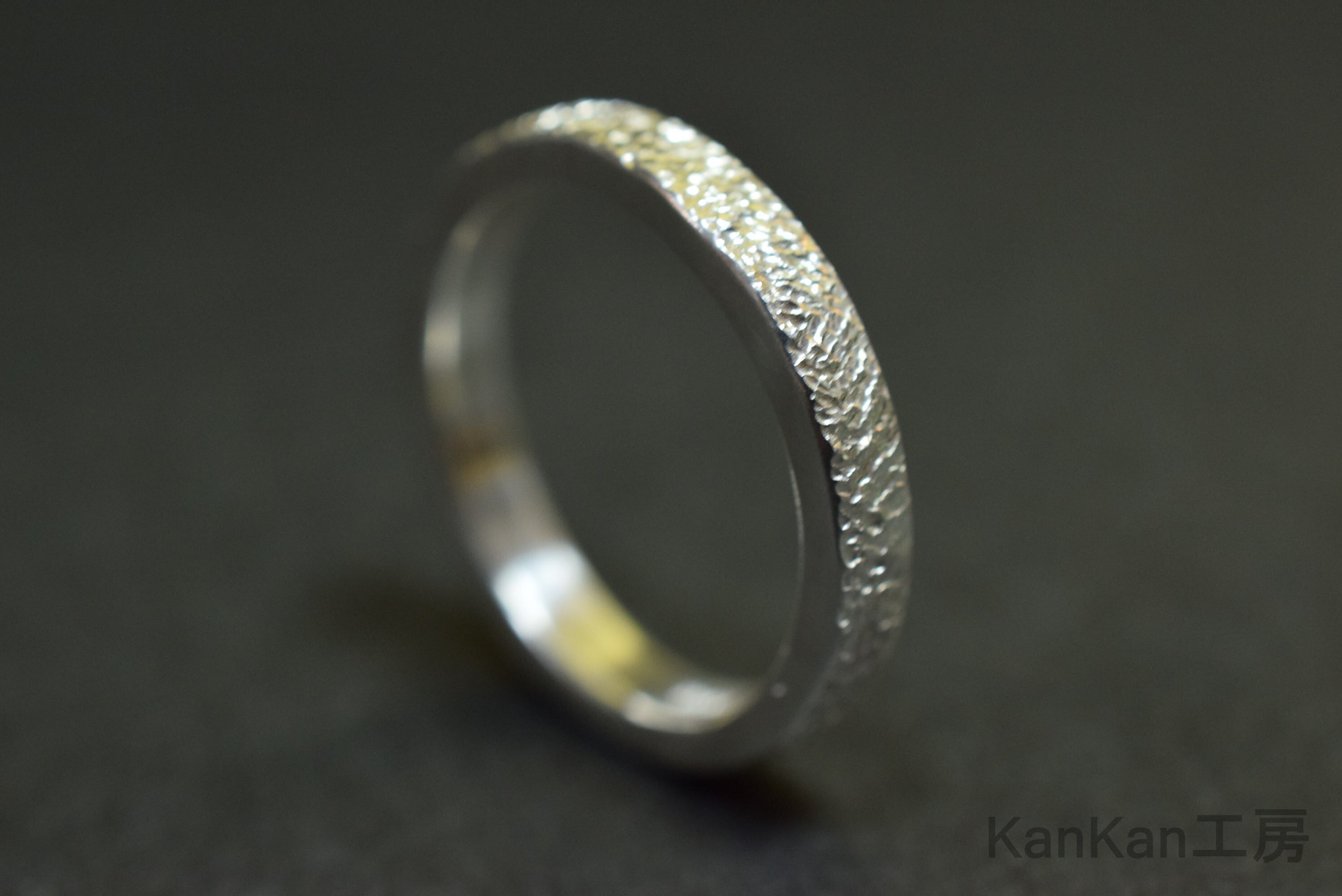 SVリング|極小槌目|平打ち・幅(約)3.0㎜