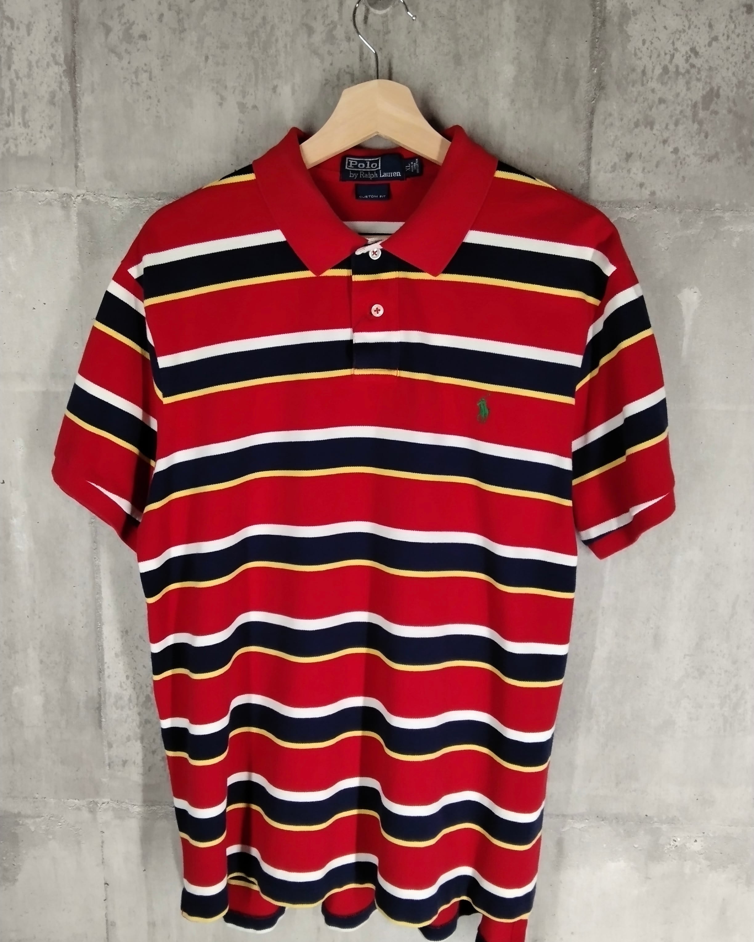 POLO RALFLAUREN ラルフローレン ポロシャツ ボーダー 青 M