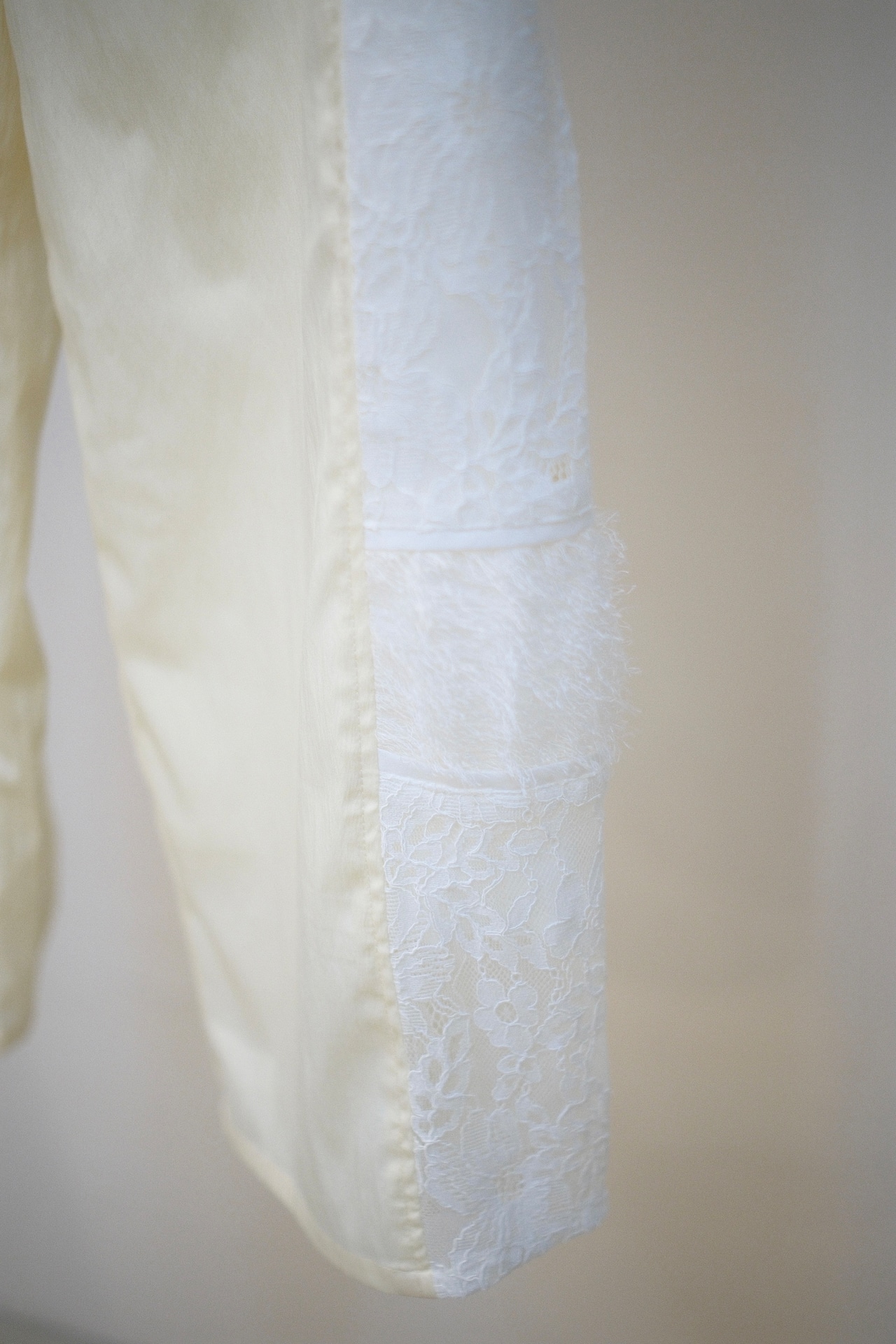 Mixed Material Side Stripe Pants / ECRU - 4