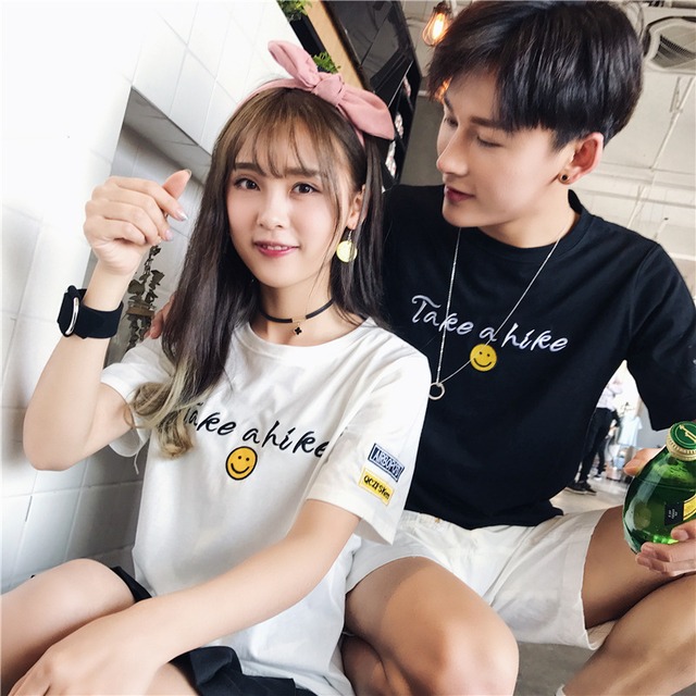 2018SS オルチャン 韓国 ☆スマイル半袖Tシャツ☆男女兼用 