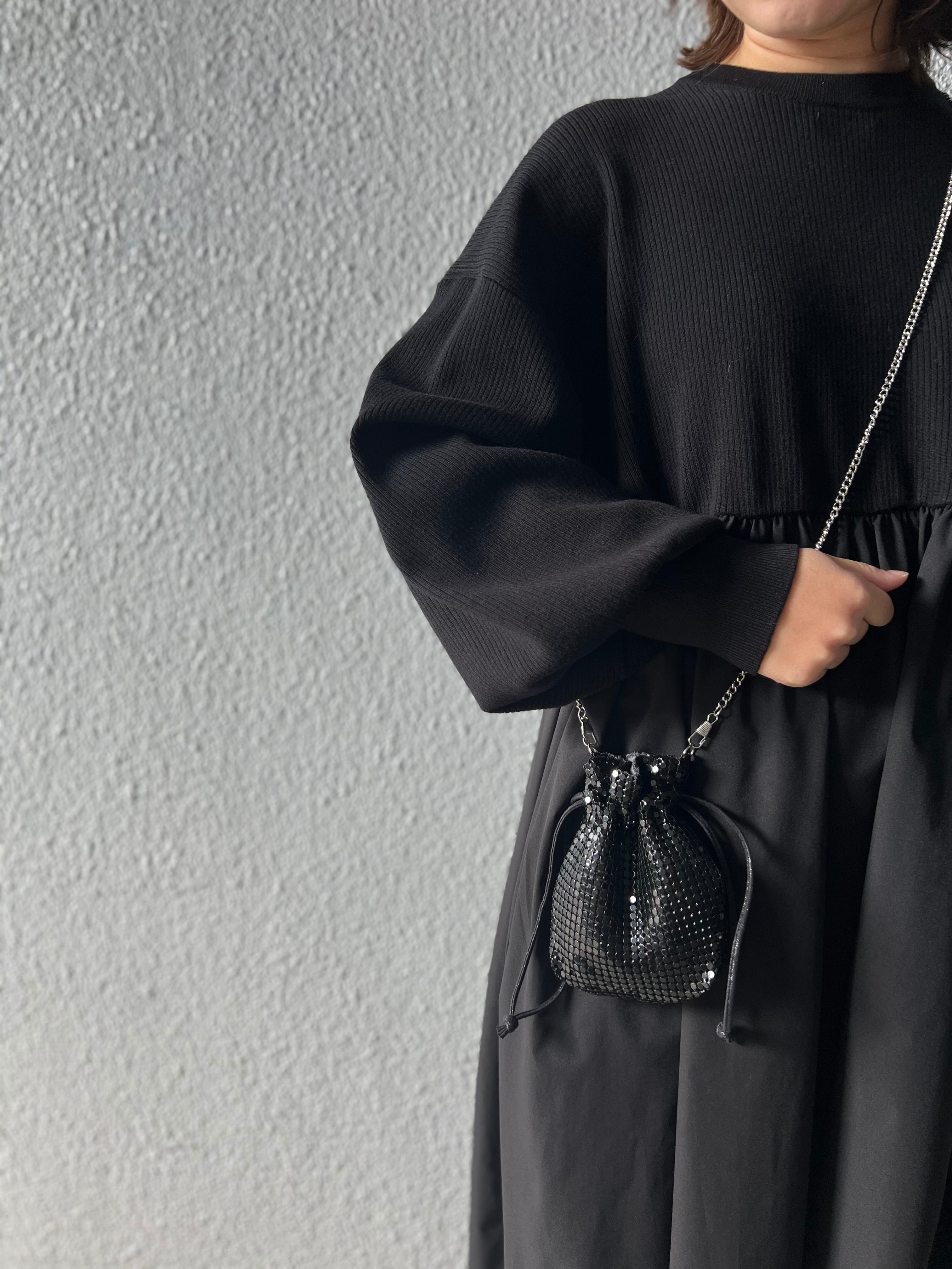 【PASSIONE】異素材ドッキングワンピース 546102