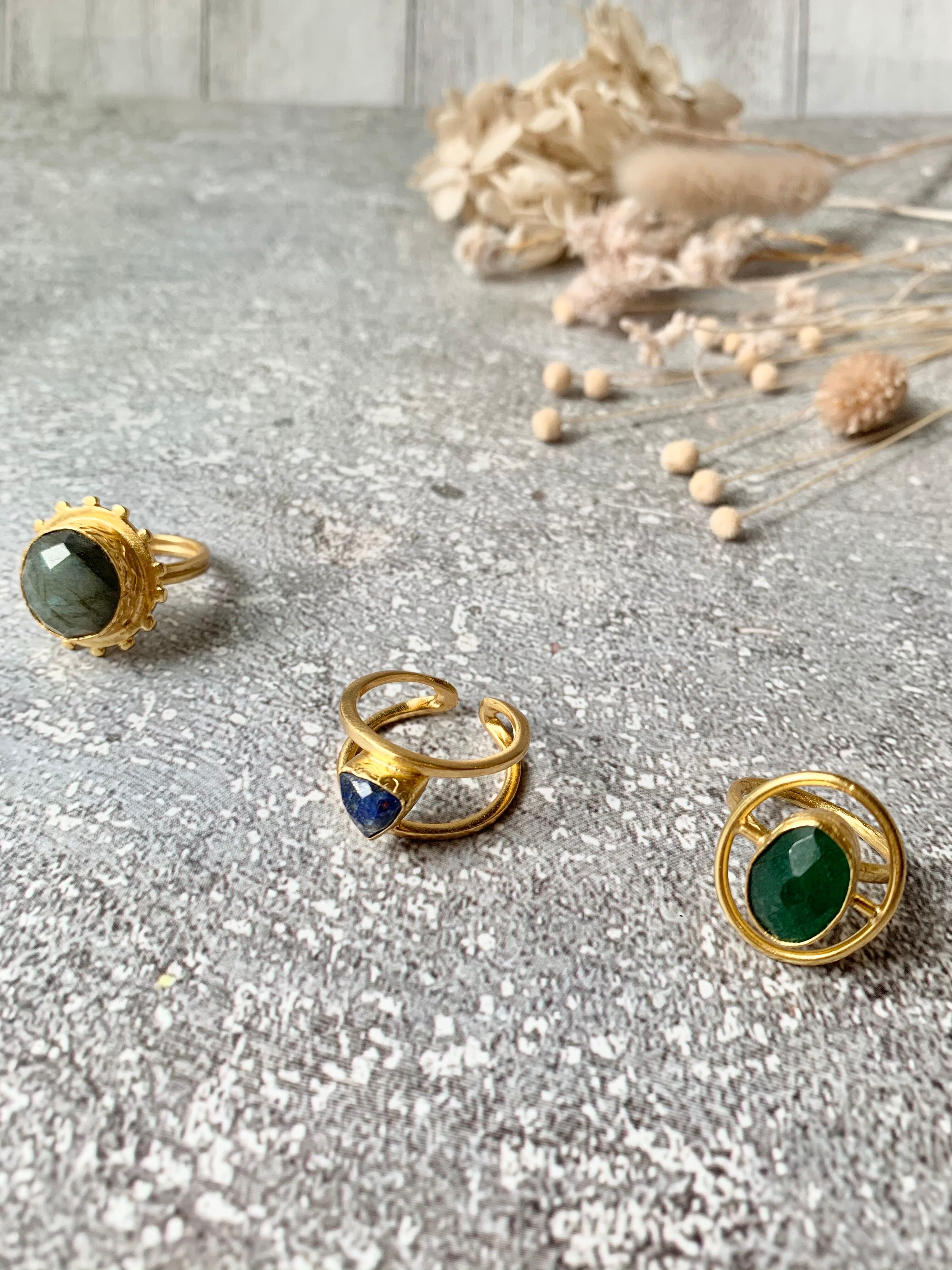 トルコ天然石リング3K