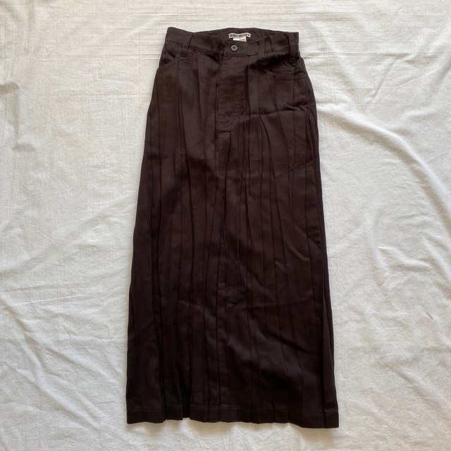 【Archive】00s- ISSEY MIYAKE Fake Suède Pleated Long Skirt 5124
