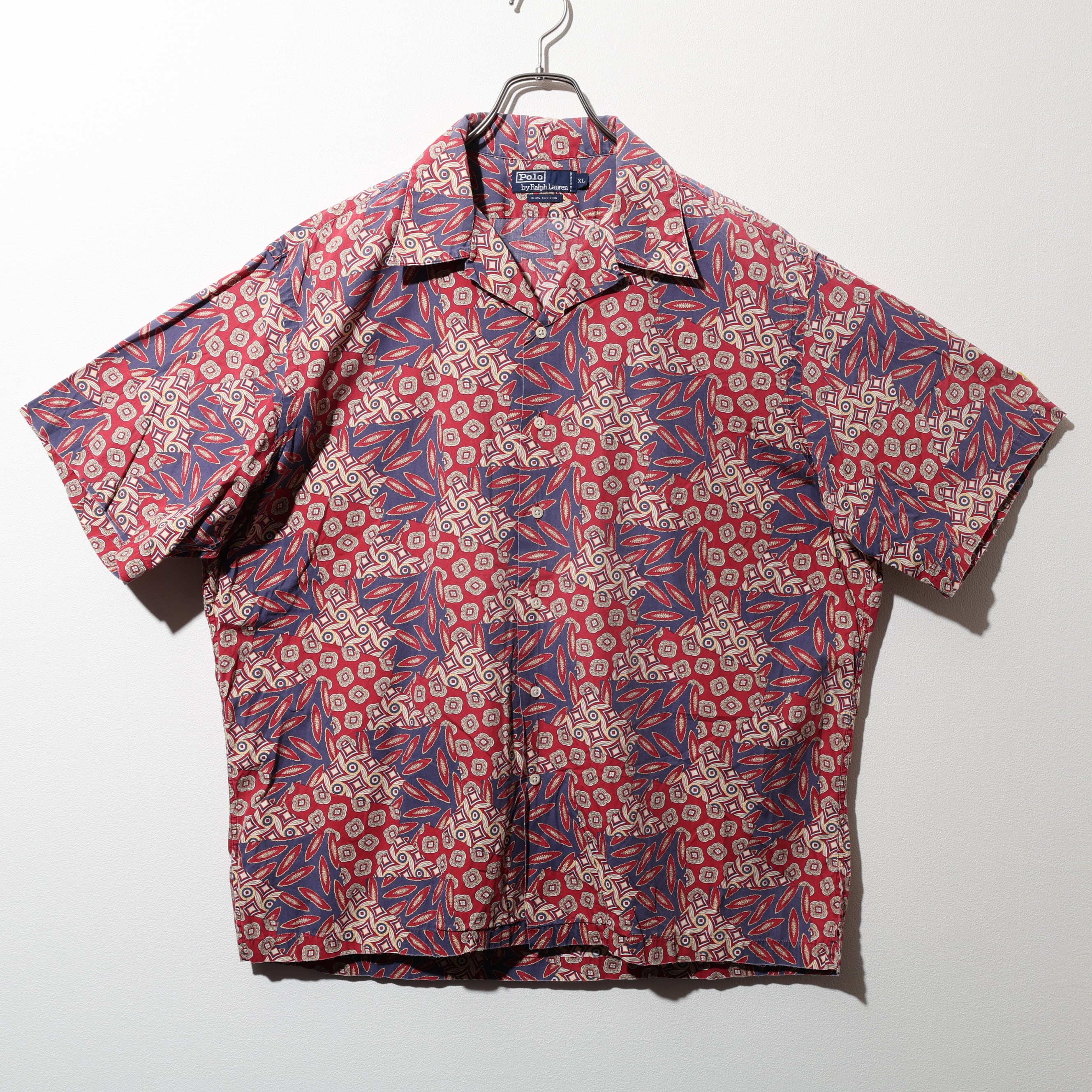 XL ビンテージスカーフ柄 総柄 コットン ポロラルフローレン