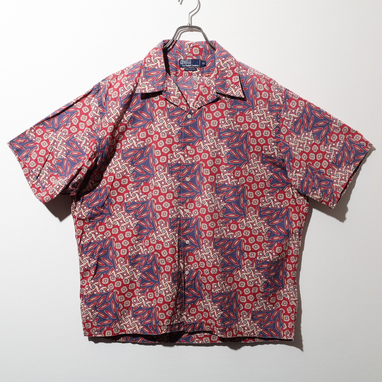 XL ビンテージスカーフ柄 総柄 コットン ポロラルフローレン 半袖開襟シャツ Polo Ralph Lauren