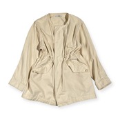 relume レリューム ノーカラー  ウエストドローコード コットン ジャケット F/ホワイト系 レディース