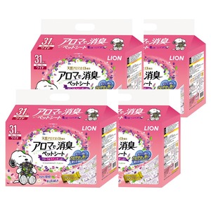 【努力特価】ライオン アロマで消臭ペットシート ワイド 31枚入×4個 ケース販売 LIONPET