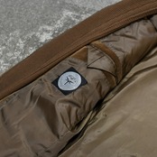 special layered design hoodie × velour tailored jacket