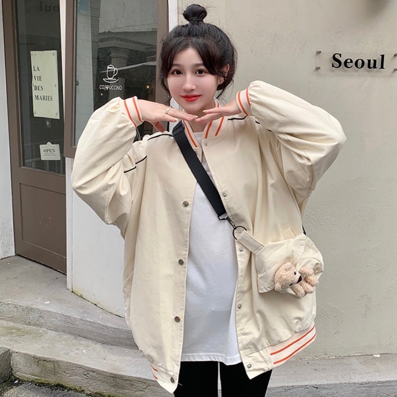 オータムスタンダードカラーストライプルーズカーディガンジャケット レディース ロング レトロ 秋物 YY-ファッション23428851434