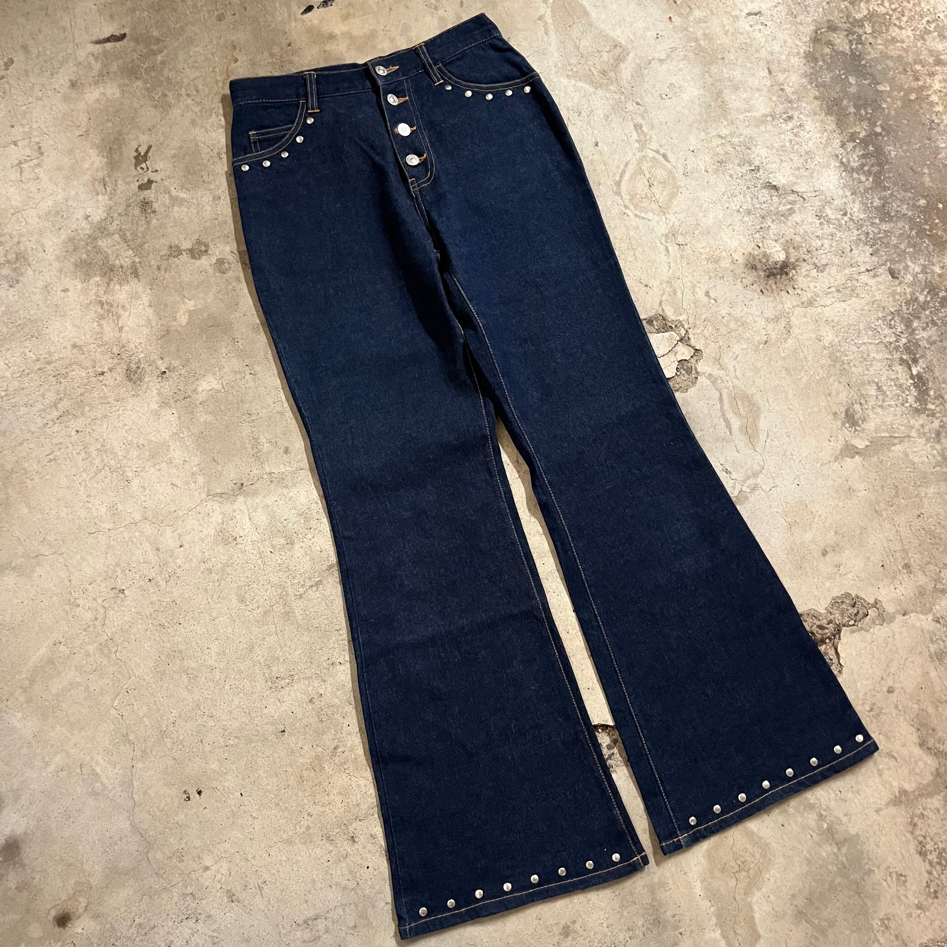 STUDS FLARE DENIM PANTSsilvertab