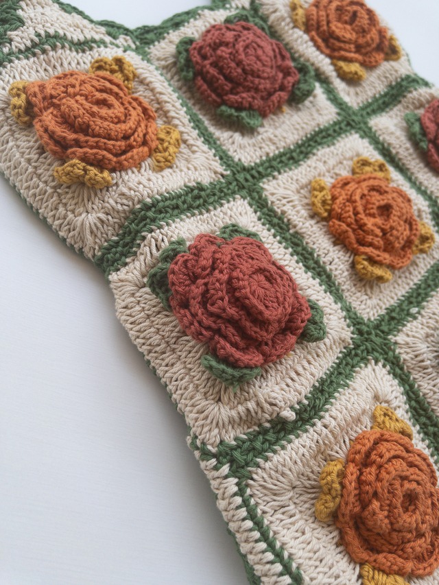 《即納》FISH&KIDS/ CROCHET FLOWERS PATCHWORK DRESS