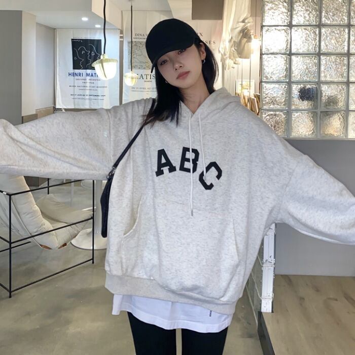 セーター オータムウィンタールーズプリントフードトップス 秋物 冬物 1号婦人99492335383